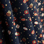 Vintage Midnight Baubles Printed Christmas Poplin - Ribes y Casals