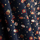 Vintage Midnight Baubles Printed Christmas Poplin - Ribes y Casals