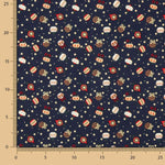 Vintage Midnight Baubles Printed Christmas Poplin - Ribes y Casals