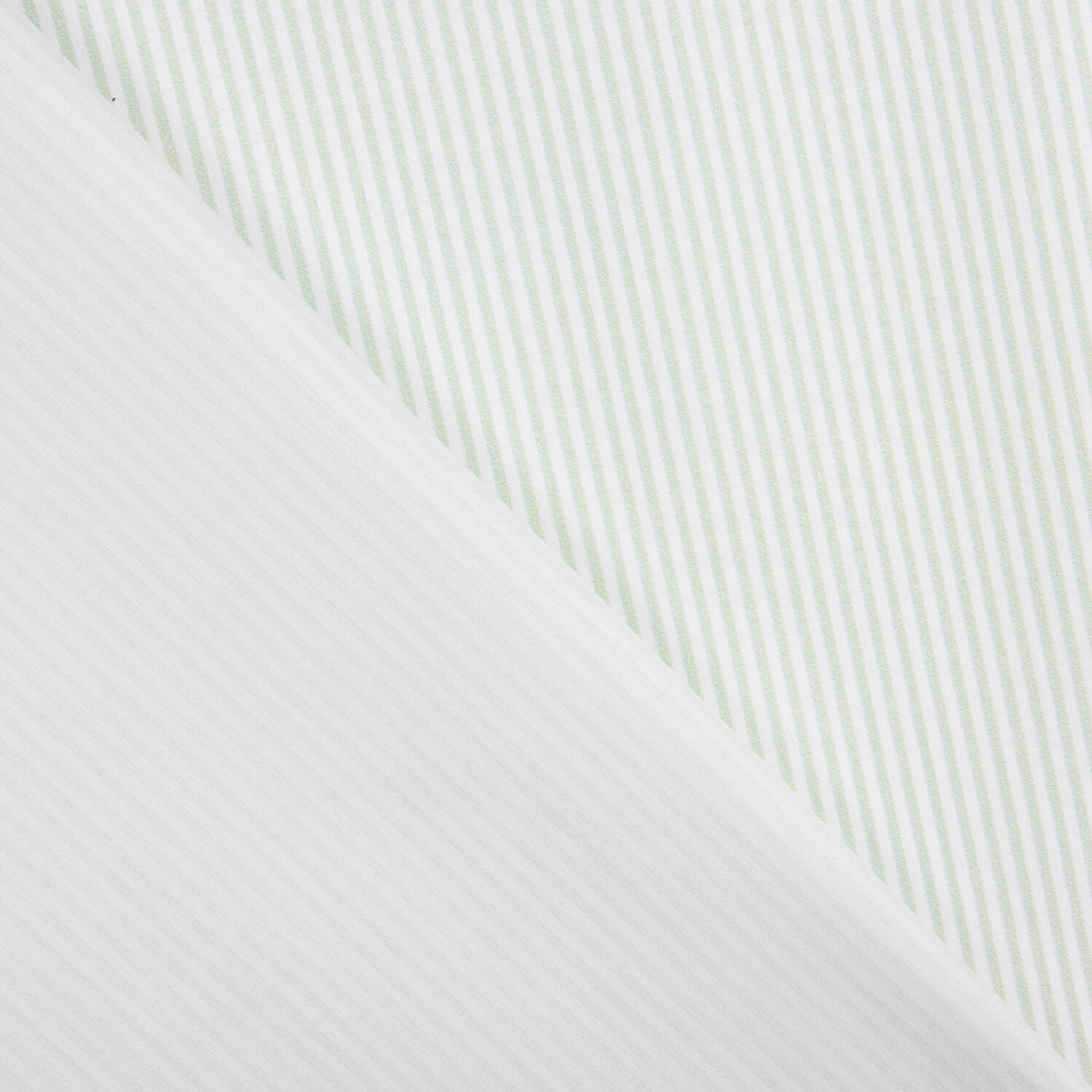 Printed percale with thin green and white stripes - Ribes y Casals