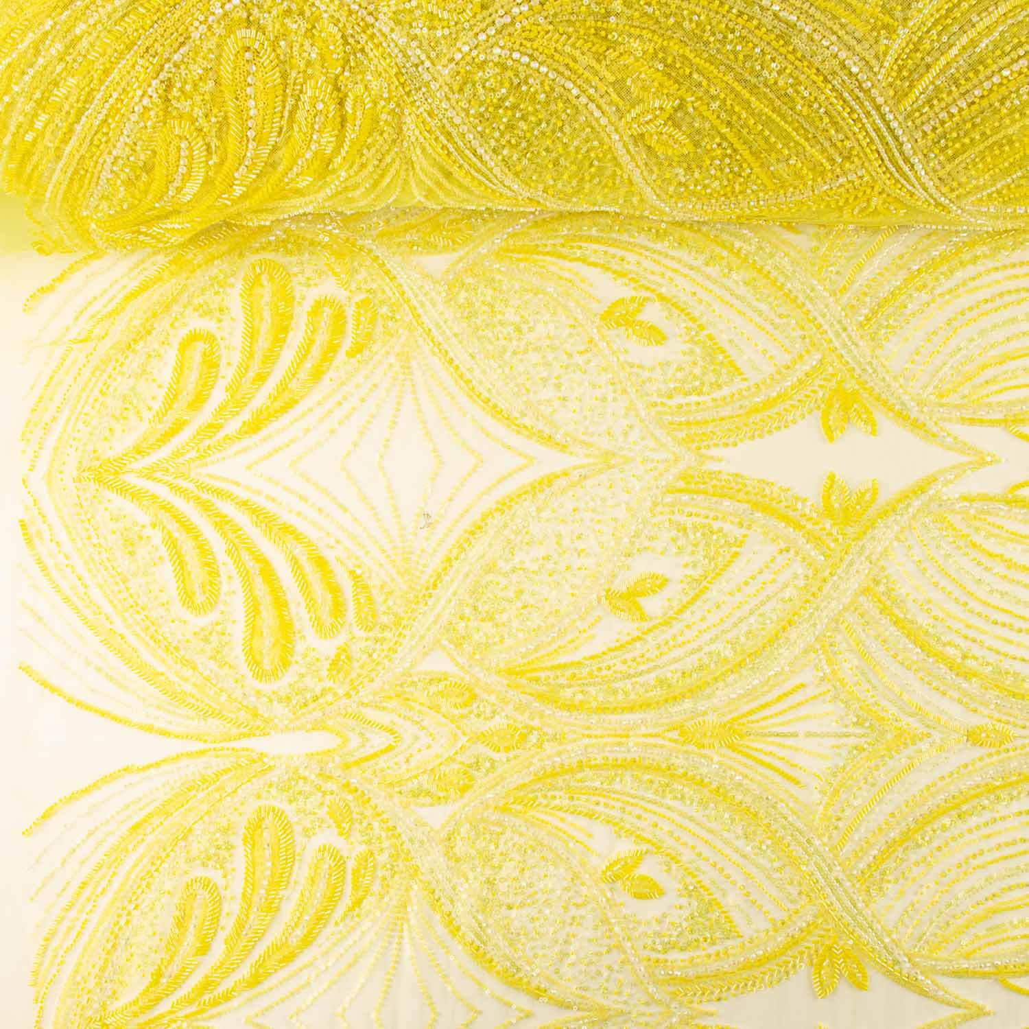 Lime Yellow Gradient Tulle Rhinestones - Ribes y Casals