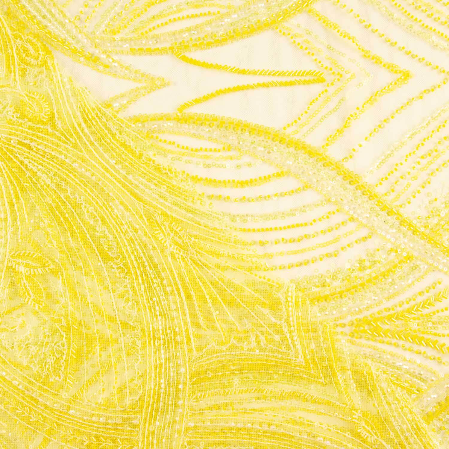 Lime Yellow Gradient Tulle Rhinestones - Ribes y Casals
