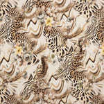 Beige Floral Animal Print Lightweight Crêpe - Ribes y Casals