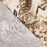 Beige Floral Animal Print Lightweight Crêpe - Ribes y Casals