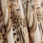 Beige Floral Animal Print Lightweight Crêpe - Ribes y Casals
