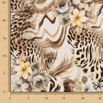 Beige Floral Animal Print Lightweight Crêpe - Ribes y Casals