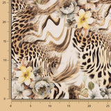 Beige Floral Animal Print Lightweight Crêpe - Ribes y Casals