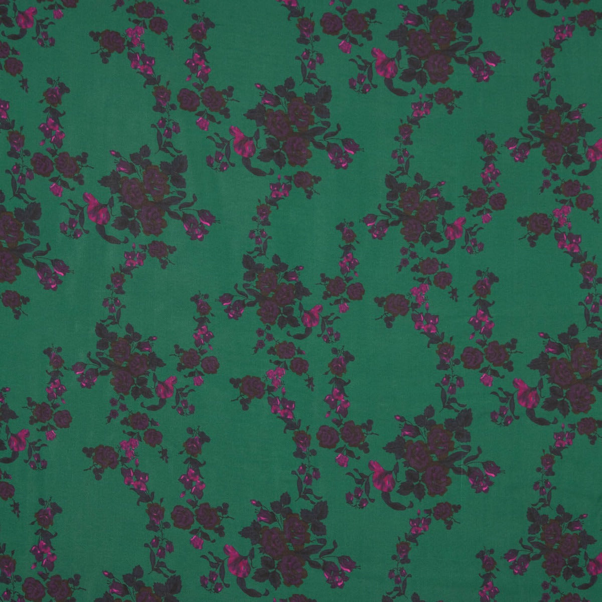 Rose Cascade Green Viscose Voile - Ribes y Casals