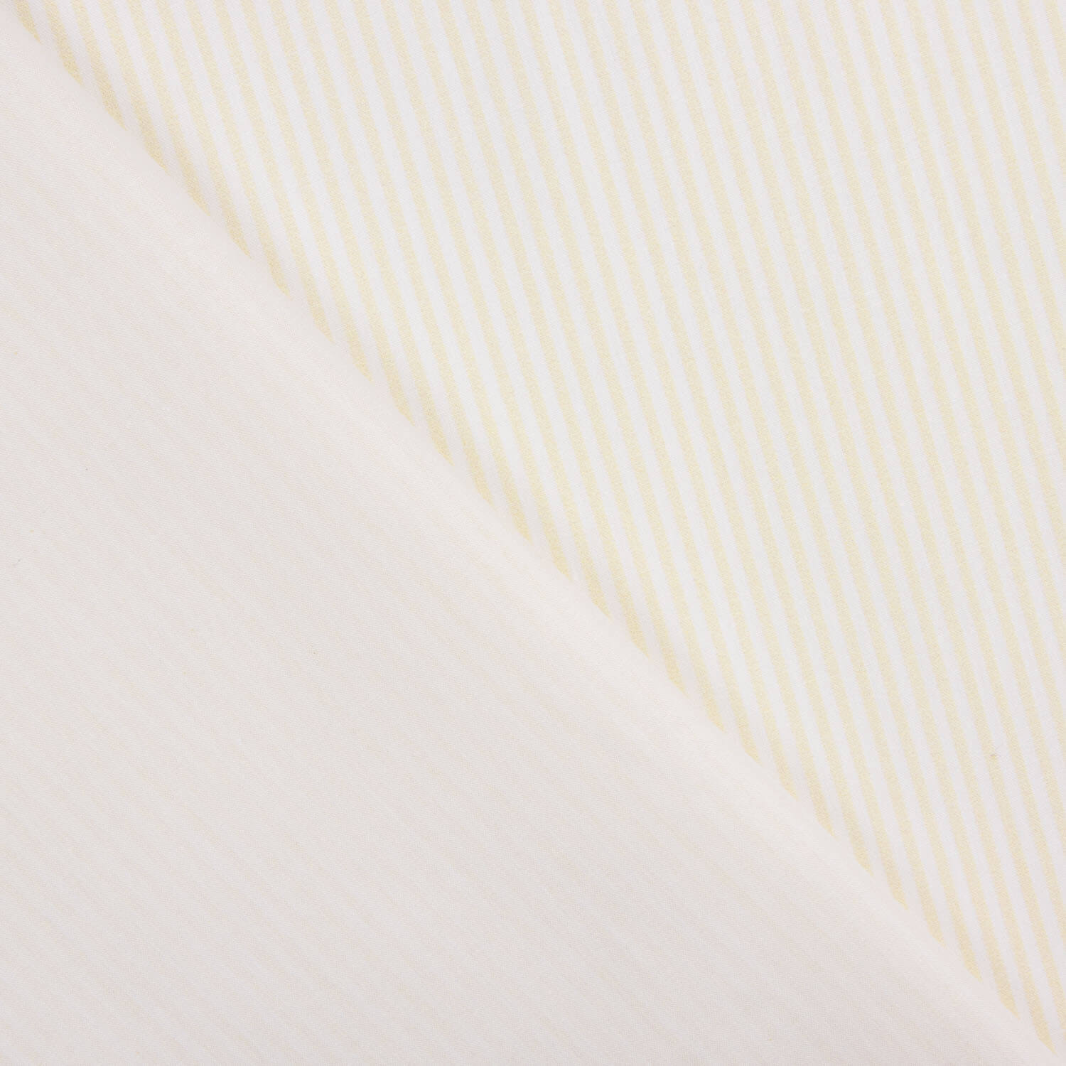 Printed percale with fine soft yellow and white stripes - Ribes y Casals