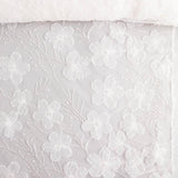 White Tulle Bridal Beading with Embroidered Flowers – Elegance - Ribes y Casals