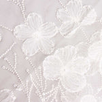 White Tulle Bridal Beading with Embroidered Flowers – Elegance - Ribes y Casals