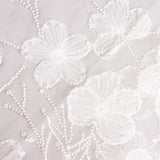 White Tulle Bridal Beading with Embroidered Flowers – Elegance - Ribes y Casals