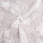 White Tulle Bridal Beading with Embroidered Flowers – Elegance - Ribes y Casals