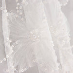 White Tulle Bridal Beading with Embroidered Flowers – Elegance - Ribes y Casals