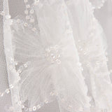 White Tulle Bridal Beading with Embroidered Flowers – Elegance - Ribes y Casals