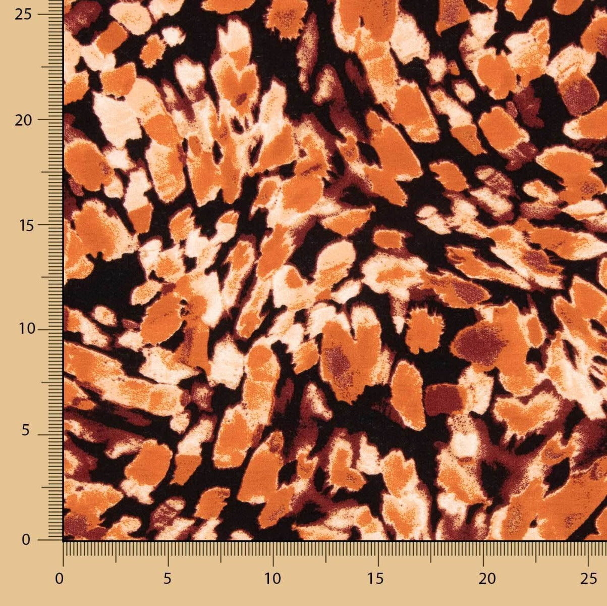 Bruma Crepe Viscose – Fiery Orange Print - Ribes y Casals