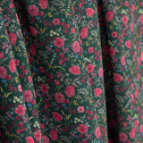 Dark Green with Fuchsia Mini Floral Lightweight Crêpe - Ribes y Casals