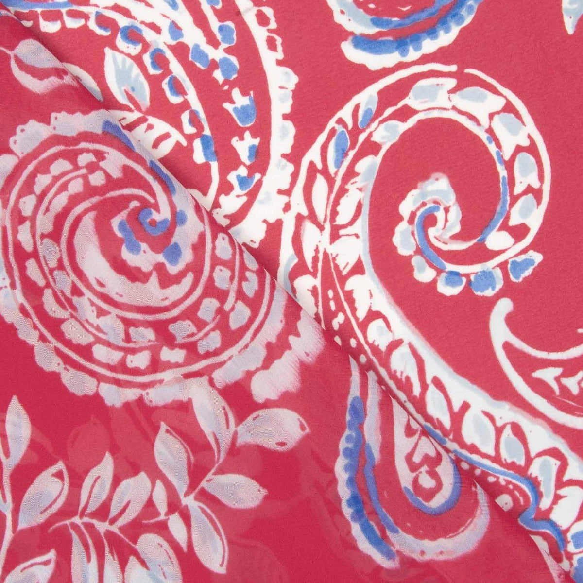 Paisley Coral Viscose Chiffon - Ribes y Casals