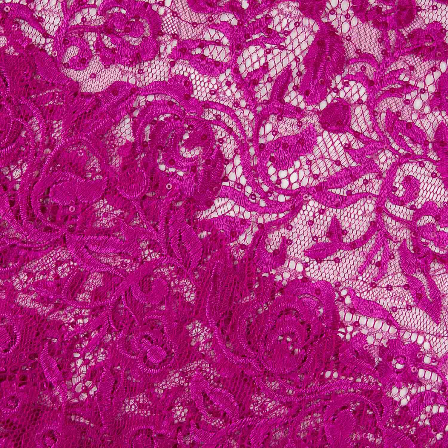 Magenta Pink Lace with Mini Sequins - Ribes y Casals