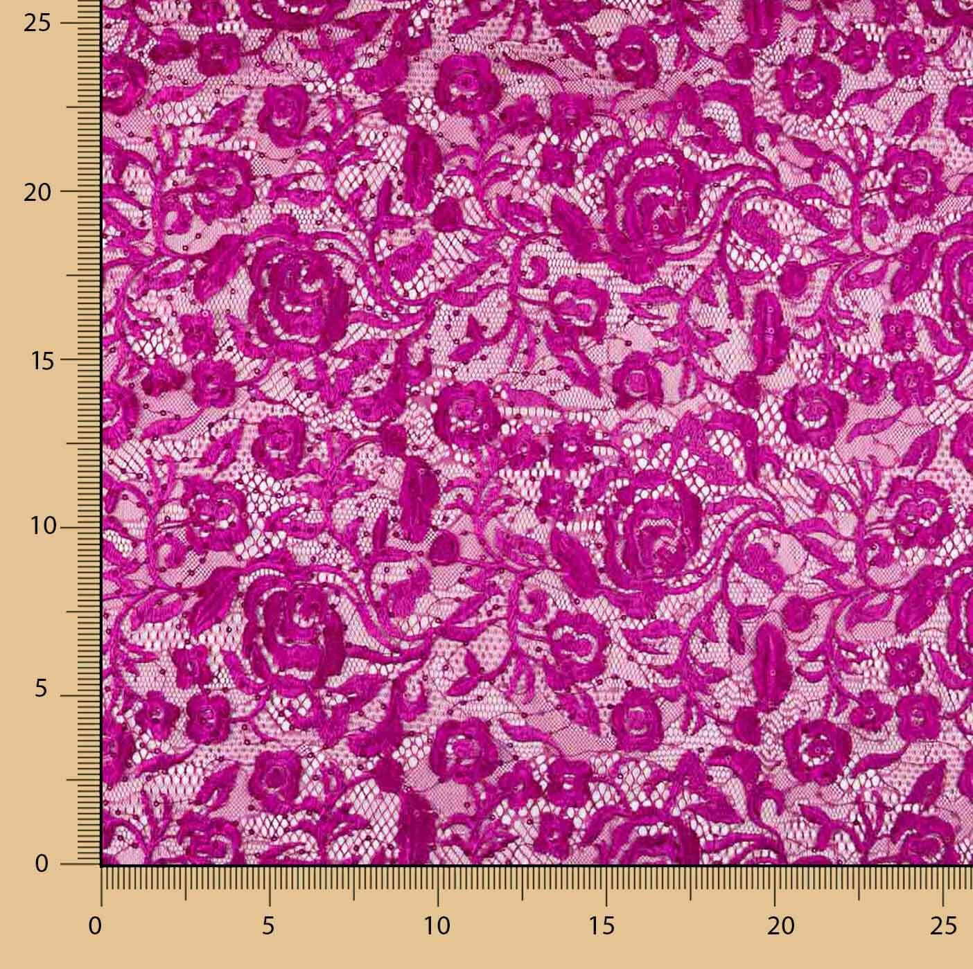 Magenta Pink Lace with Mini Sequins - Ribes y Casals