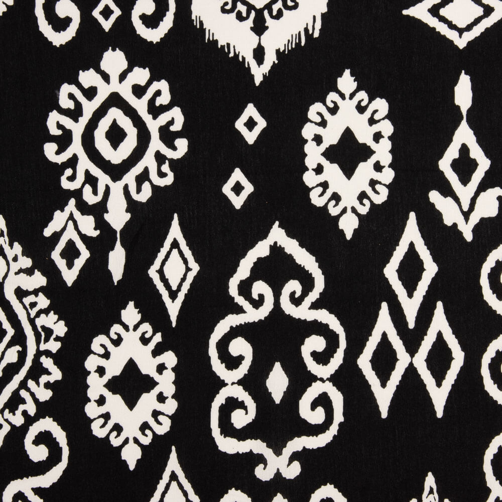 Monochrome Ethnic Print Viscose Bambula - Ribes y Casals