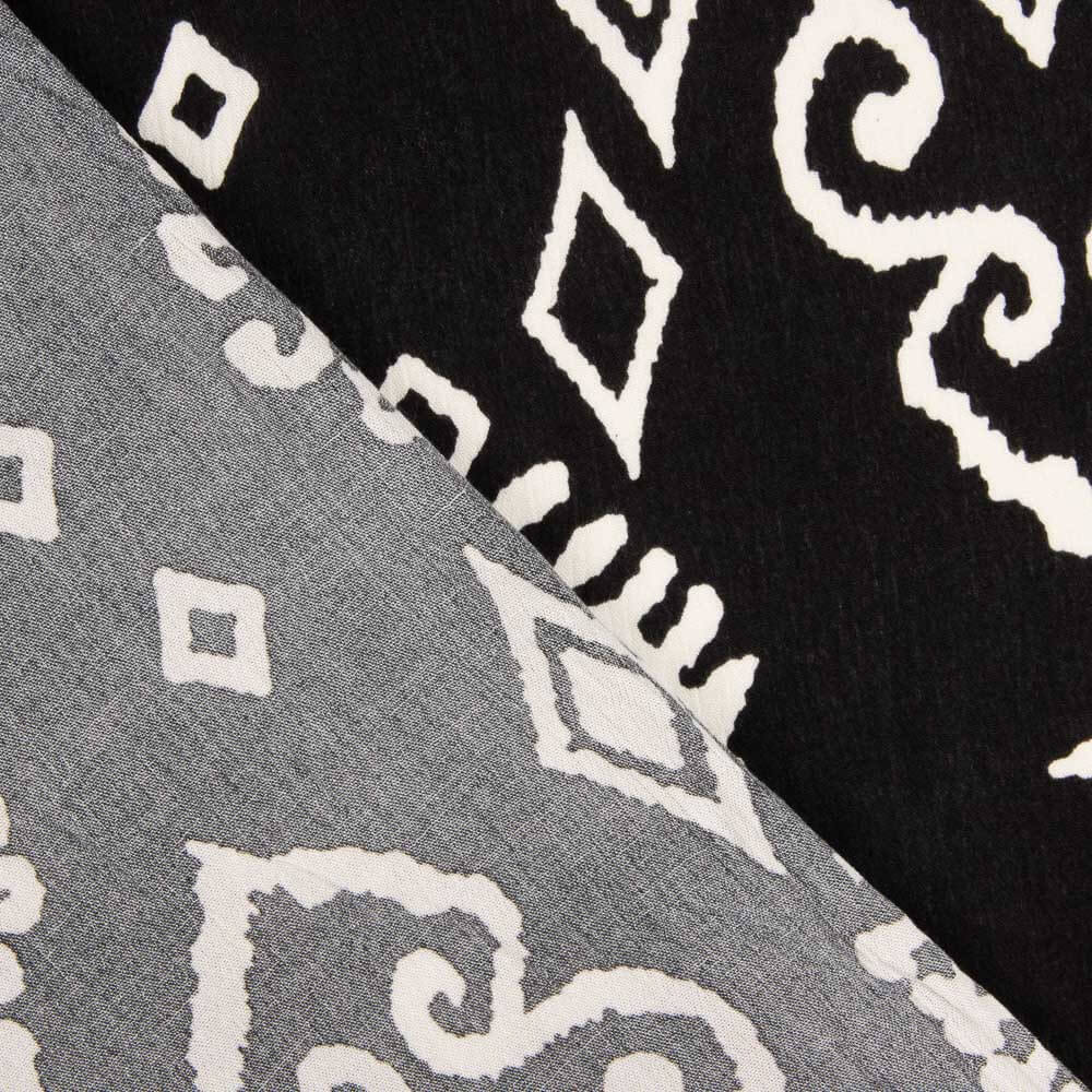 Monochrome Ethnic Print Viscose Bambula - Ribes y Casals