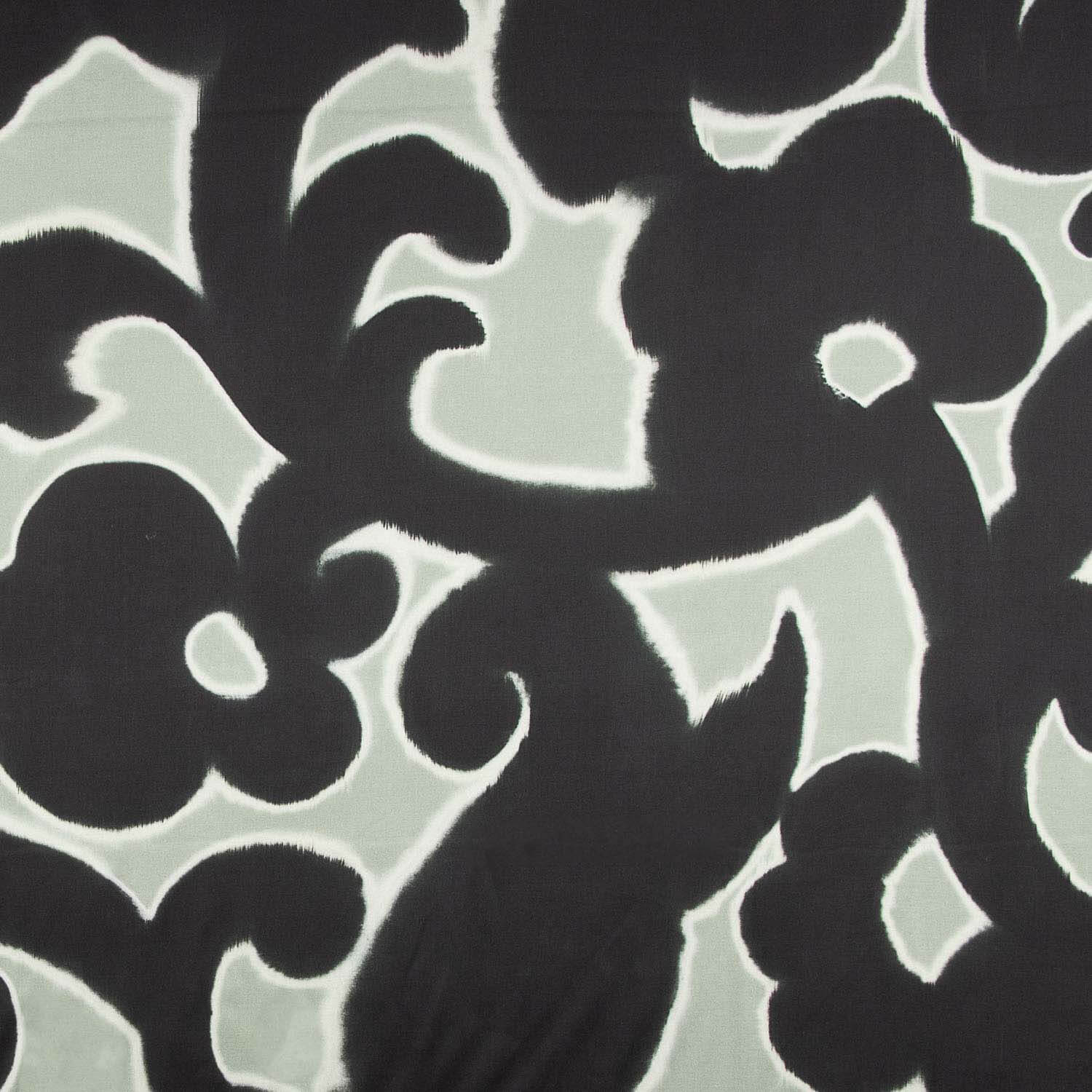 Green and Black Night Garden Viscose Satin - Ribes y Casals
