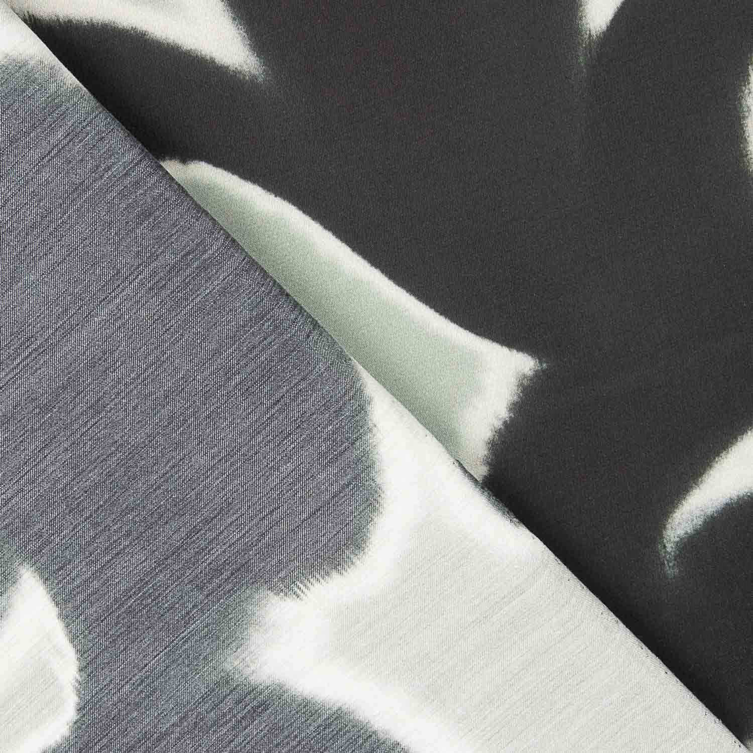 Green and Black Night Garden Viscose Satin - Ribes y Casals