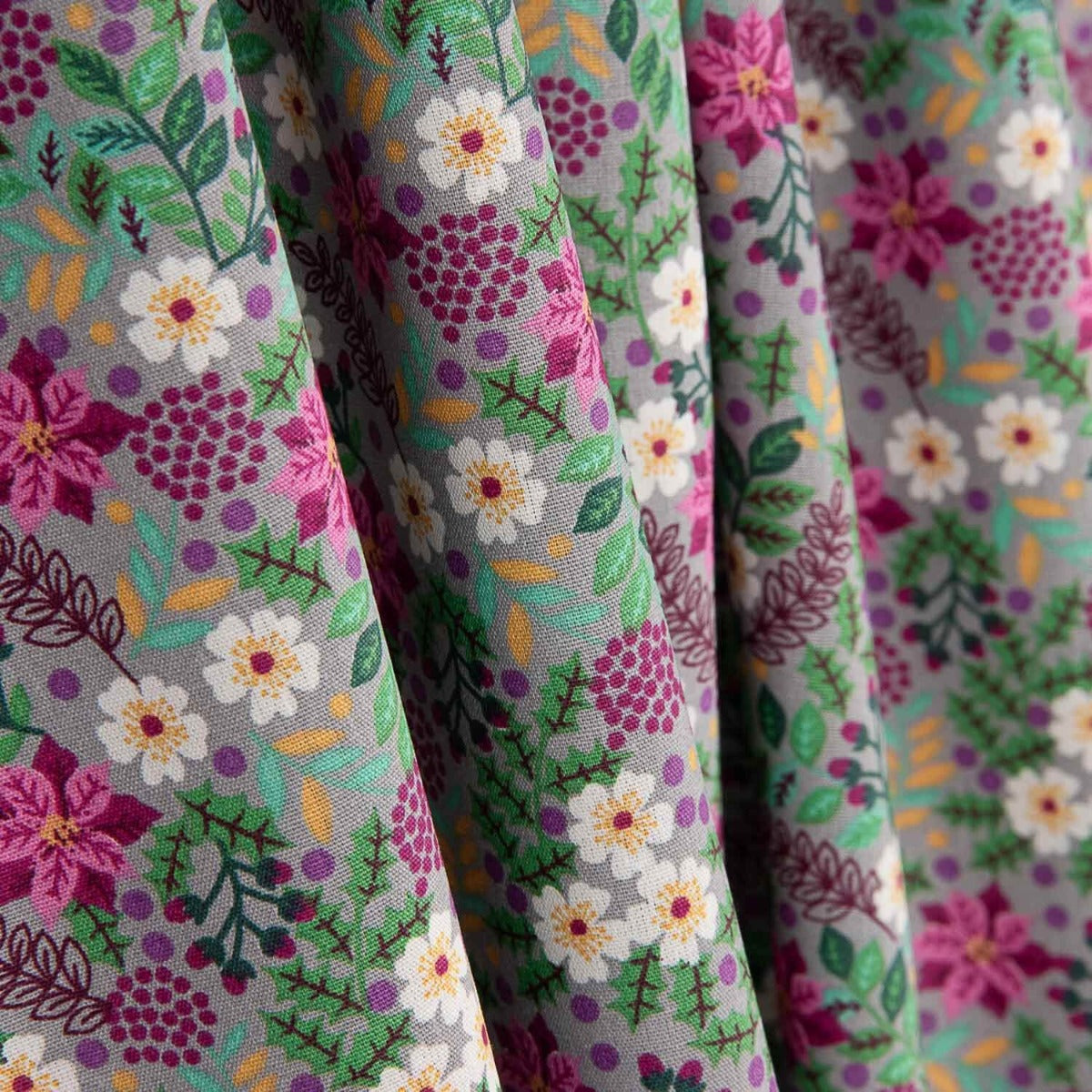 Grey Wild Garden Cotton Poplin - Ribes y Casals