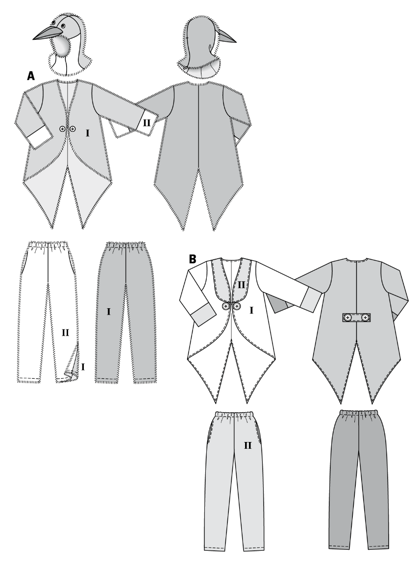 Patrón Burda 2415 Pingüino y Payaso - Ribes y Casals