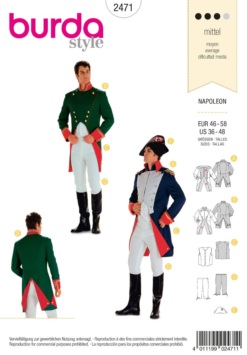 Patrón Burda 2471 Napoleón - Ribes y Casals