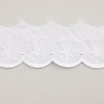 White Embroidered Batiste Ribbon Model 25018 – 40 mm - Ribes y Casals