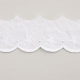 White Embroidered Batiste Ribbon Model 25018 – 40 mm - Ribes y Casals