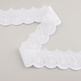 White Embroidered Batiste Ribbon Model 25018 – 40 mm - Ribes y Casals