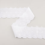 White Embroidered Batiste Trim Model 25019 – 55 mm - Ribes y Casals