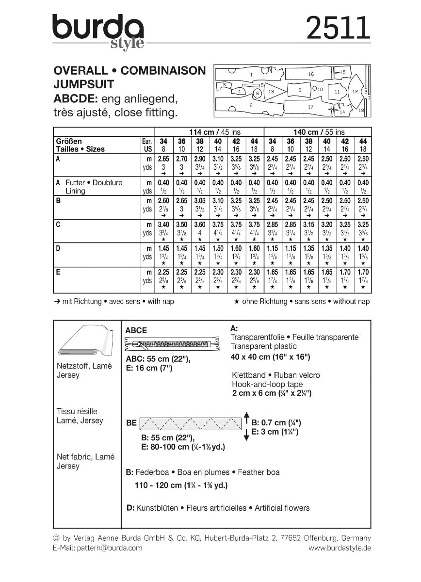 Patrón Burda 2511 Disco - Ribes y Casals