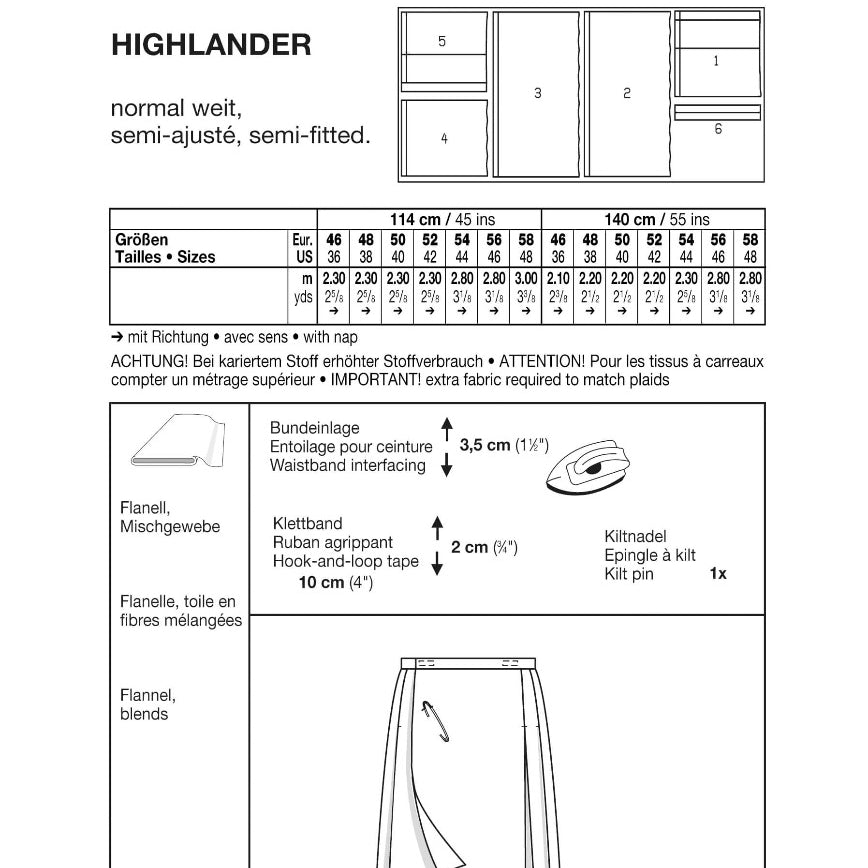 Patrón Burda 2515 Escocés - Ribes y Casals