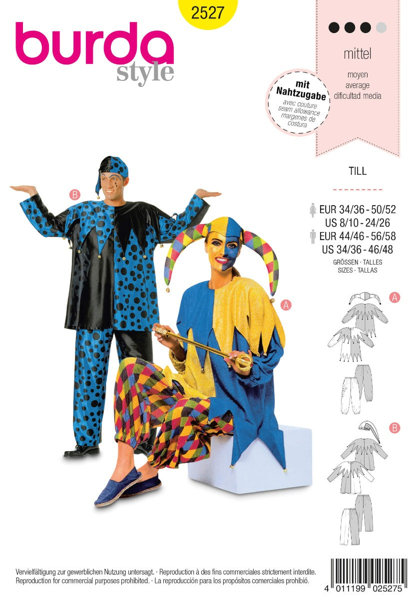 Patrón Burda 2527 Arlequín - Ribes y Casals