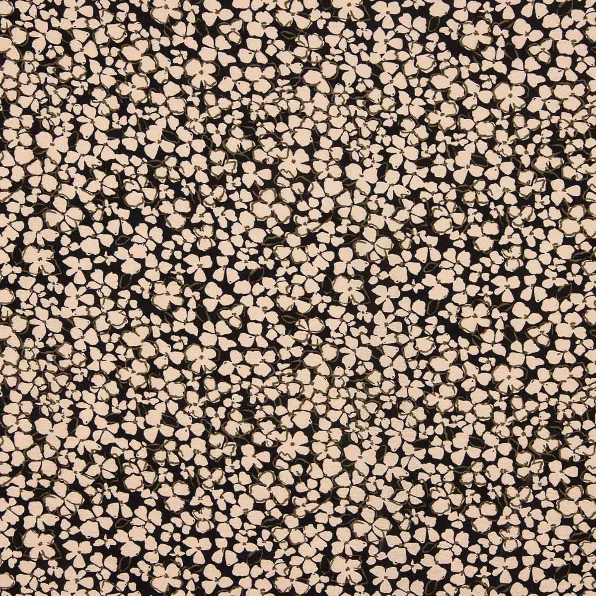 Floral Retro Beige Viscose Crepe - Ribes y Casals