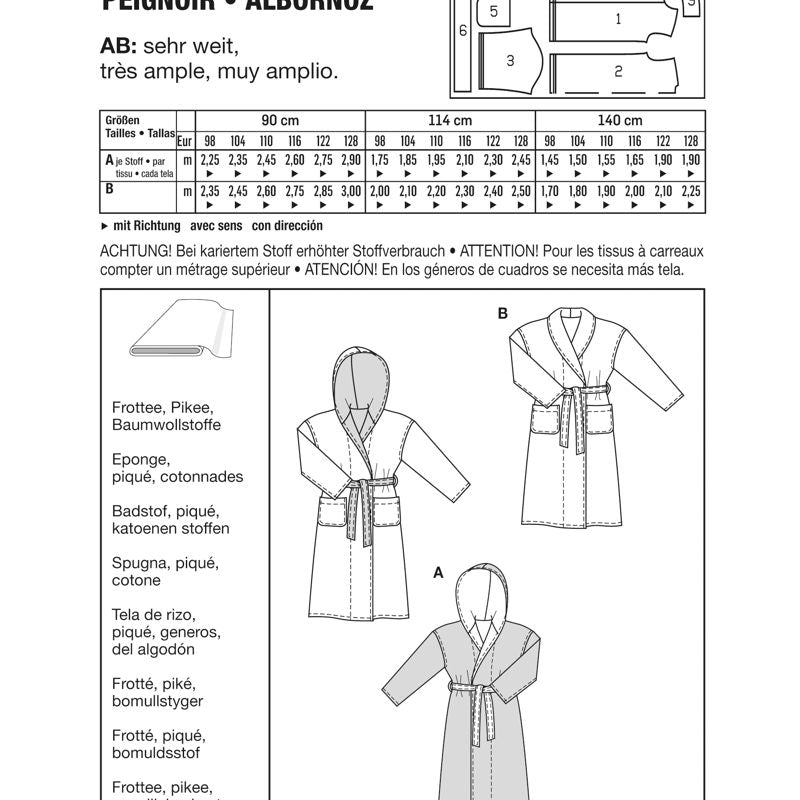 Burda Sewing Pattern 2662 Bathrobe - Ribes y Casals