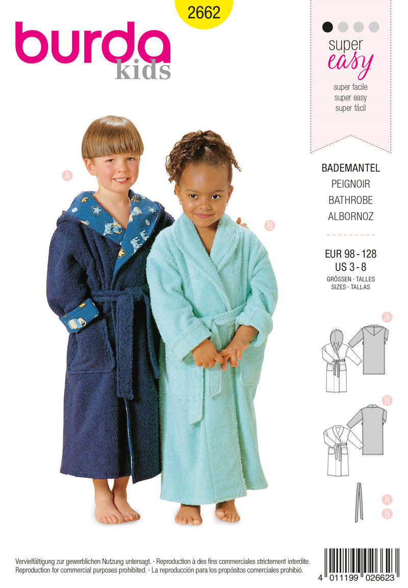 Burda Sewing Pattern 2662 Bathrobe - Ribes y Casals