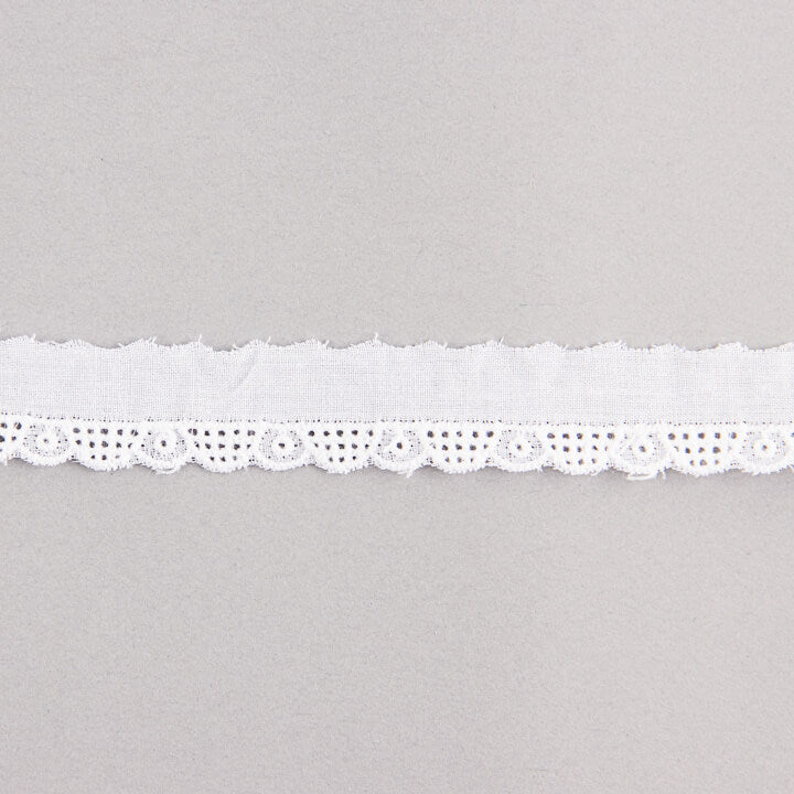 White Embroidered Batiste Trim Model 27513 – 10 mm - Ribes y Casals