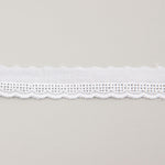 White Embroidered Batiste Ribbon Model 27515 – 15 mm - Ribes y Casals