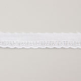 White Embroidered Batiste Ribbon Model 27515 – 15 mm - Ribes y Casals