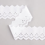White Embroidered Batiste Trim Model 29010 – 65 mm - Ribes y Casals