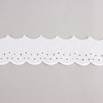 White Embroidered Batiste Ribbon Model 29018 – 40 mm - Ribes y Casals