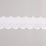 White Embroidered Batiste Ribbon Model 29018 – 40 mm - Ribes y Casals