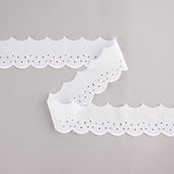 White Embroidered Batiste Ribbon Model 29018 – 40 mm - Ribes y Casals