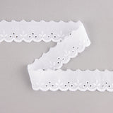 White Embroidered Batiste Trim Model 29019 – 30 mm - Ribes y Casals