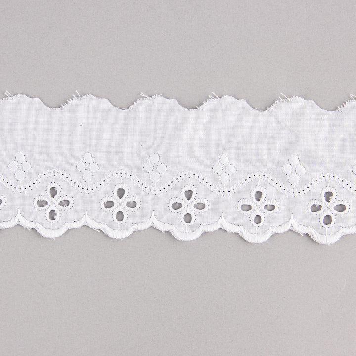 White Embroidered Batiste Trim Model 29020 – 50 mm - Ribes y Casals